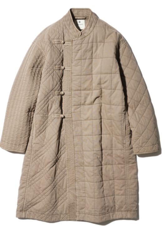 美品 peak キルティング コート L カーキ