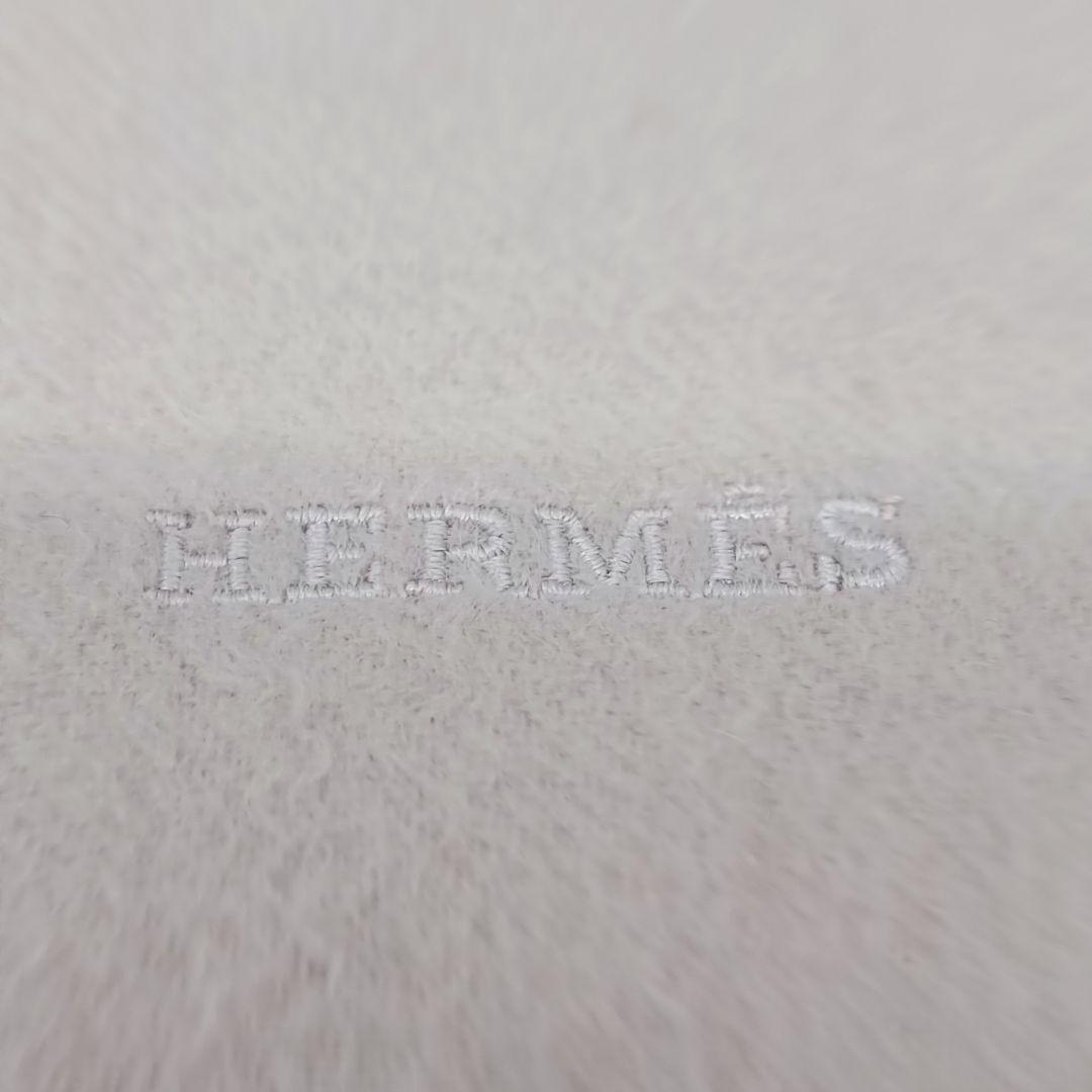 HERMES　カシミヤマフラー　カシミヤ100%　マフラー　男女兼用　アイボリー