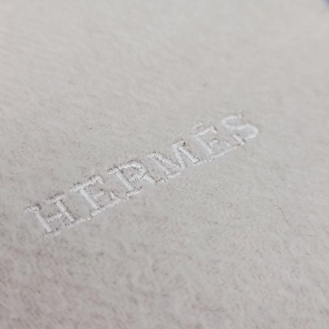 HERMES　カシミヤマフラー　カシミヤ100%　マフラー　男女兼用　アイボリー