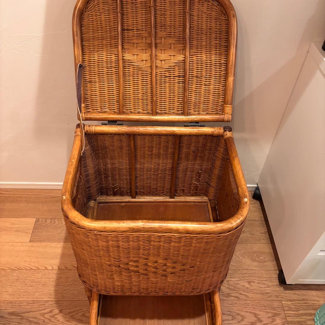 最終価格　特大収納カゴ 蓋付きレトロ 古道具