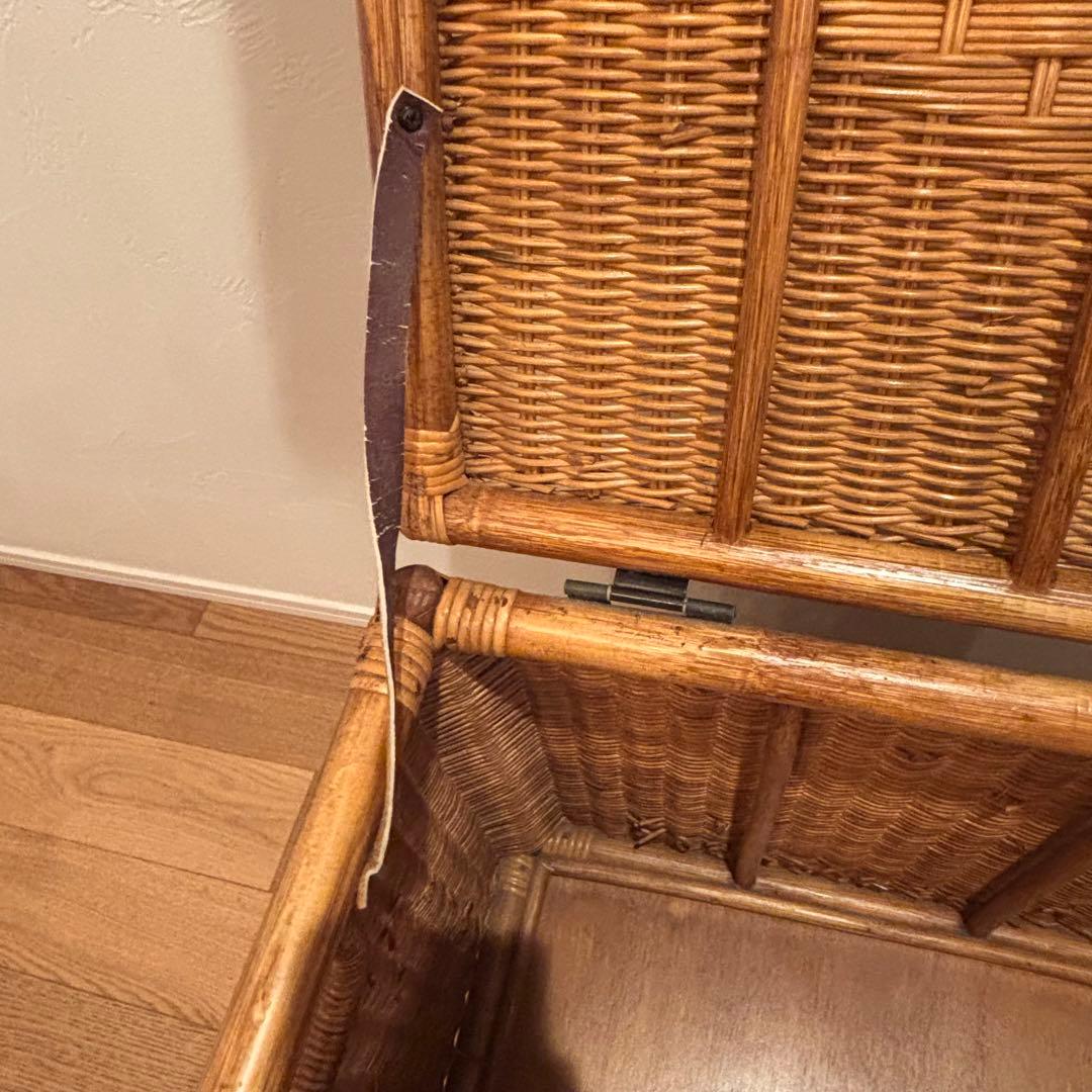 最終価格　特大収納カゴ 蓋付きレトロ 古道具