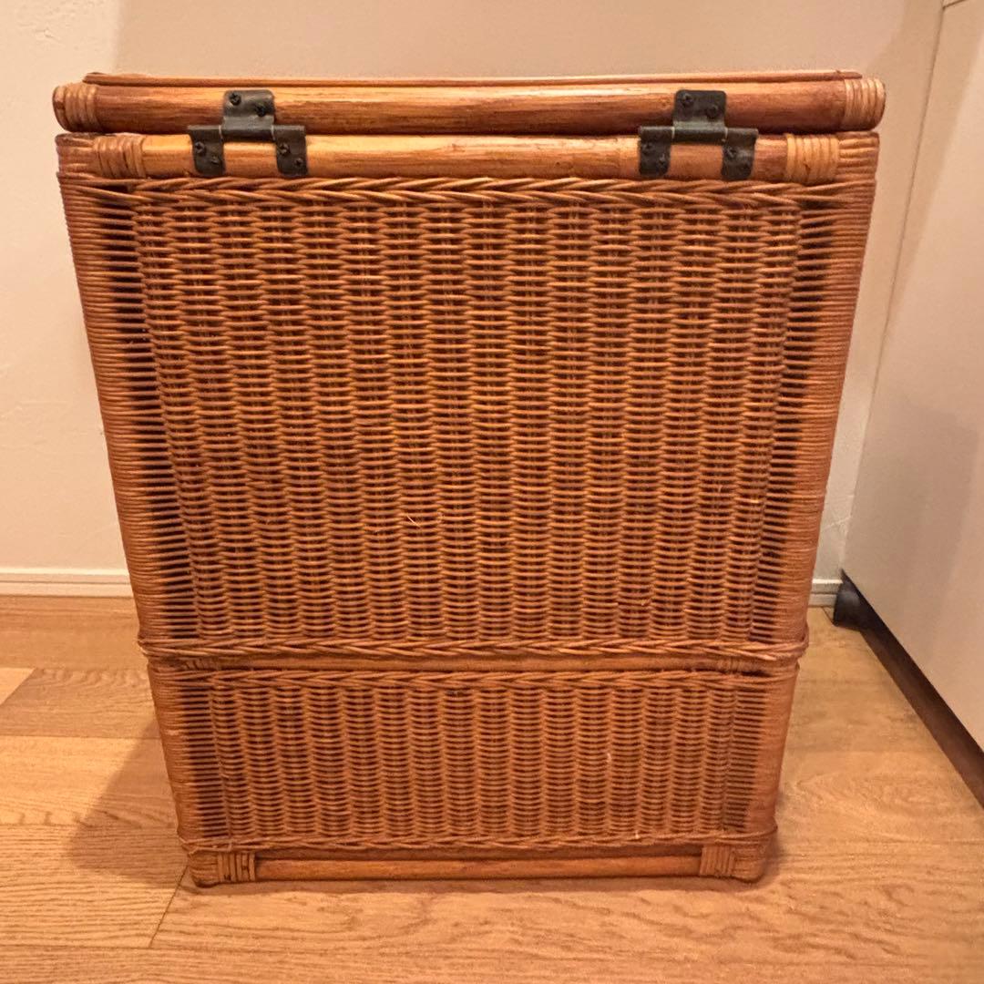 最終価格　特大収納カゴ 蓋付きレトロ 古道具