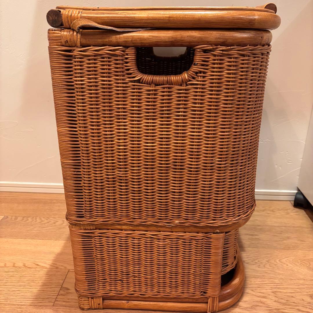 最終価格　特大収納カゴ 蓋付きレトロ 古道具