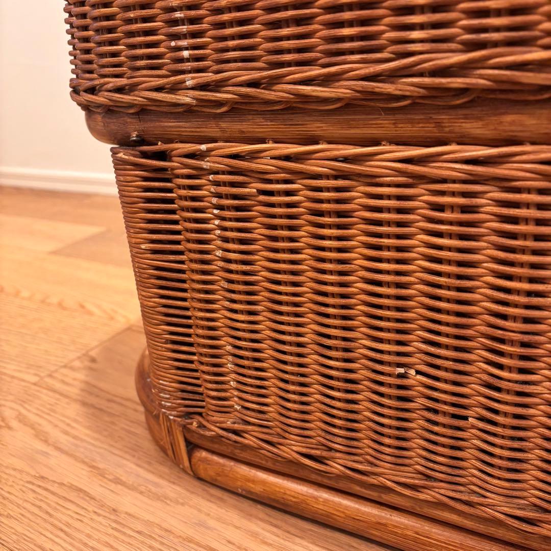 最終価格　特大収納カゴ 蓋付きレトロ 古道具