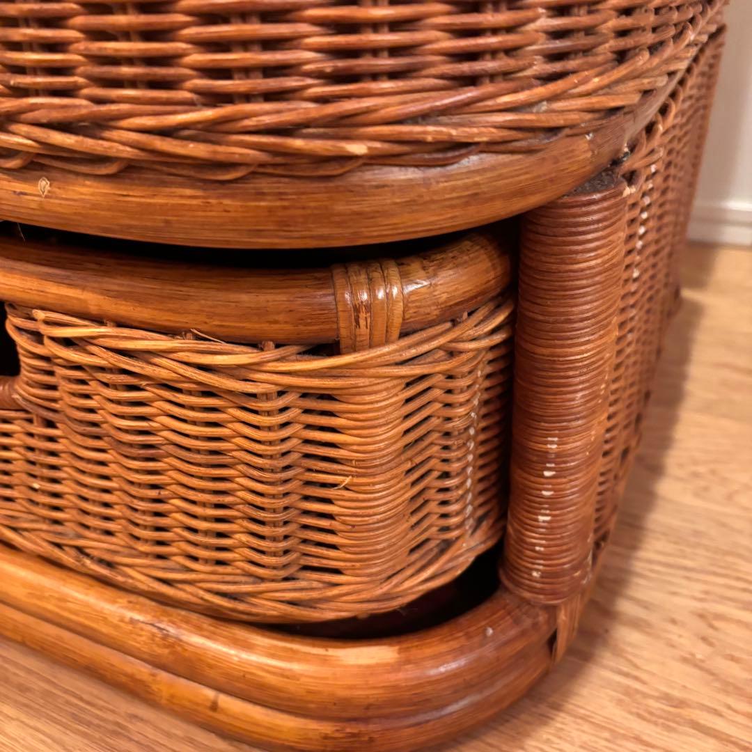 最終価格　特大収納カゴ 蓋付きレトロ 古道具