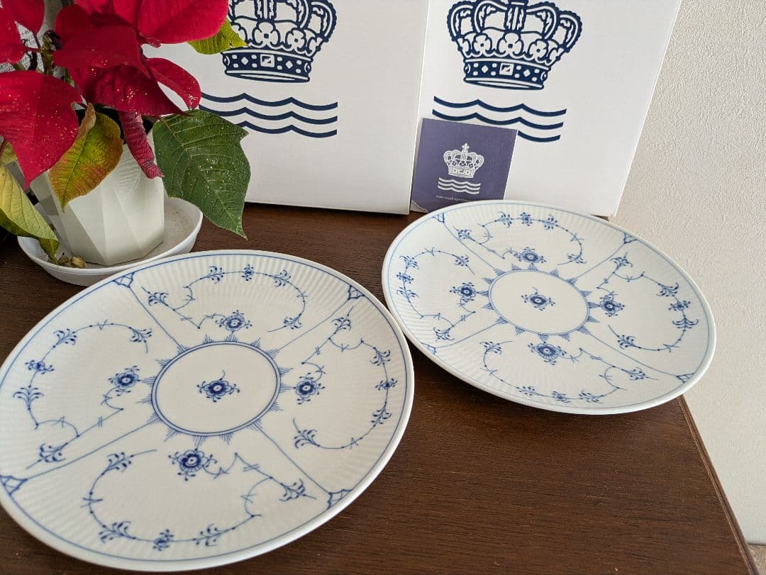 ロイヤルコペンハーゲン　ブルーフルーテッドプレイン クーププレート 23 2枚