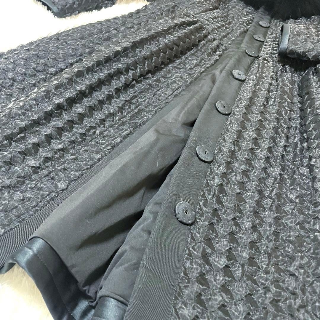 極美品✨COTOO 定価21万ブルーフォックスファー付コート38 イタリア製生地