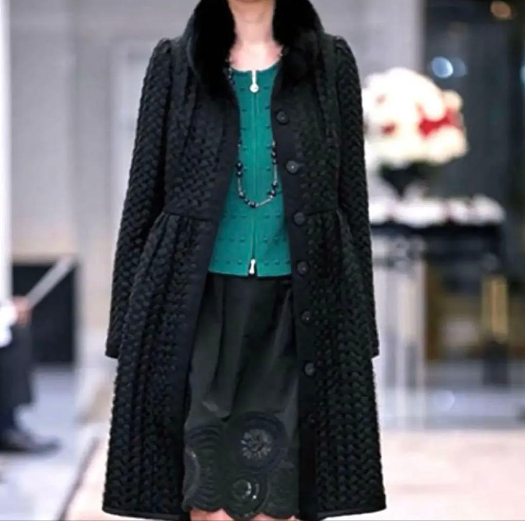 極美品✨COTOO 定価21万ブルーフォックスファー付コート38 イタリア製生地