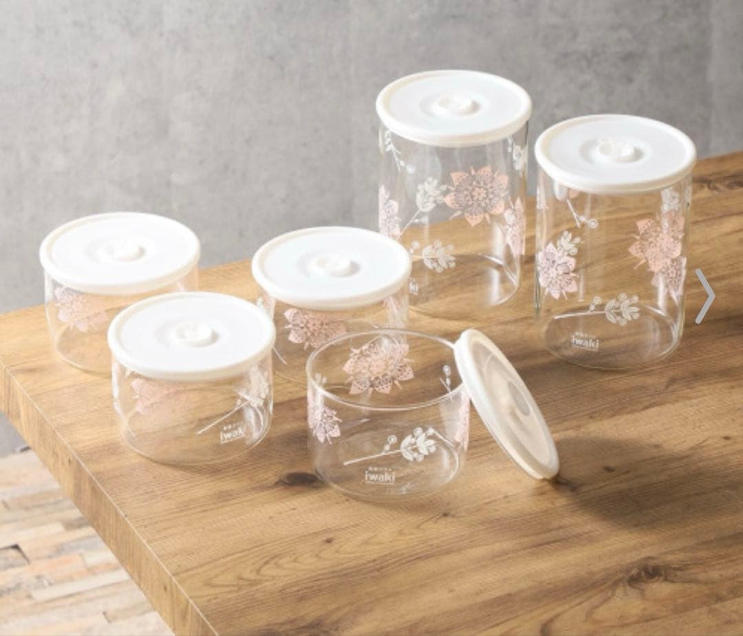 新品　IWAKI耐熱ガラス ワンタッチで簡単 保存容器 6点セット