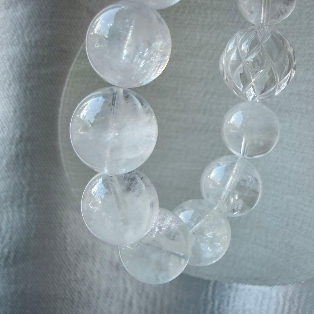 MARUMIさま専用♡水晶ともふもふエンジェルラダーのブレスレット