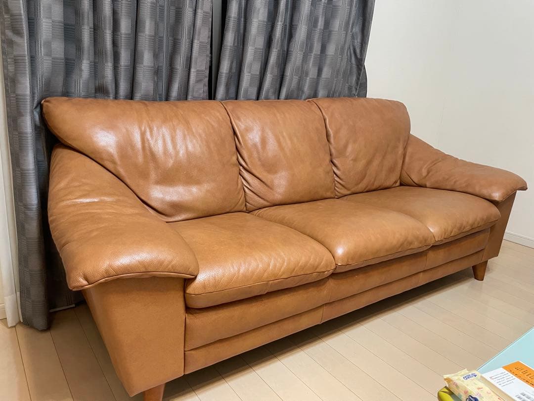 かねたや　オシリスSP 3人掛けソファ オットマン　セット　キャメル　本革