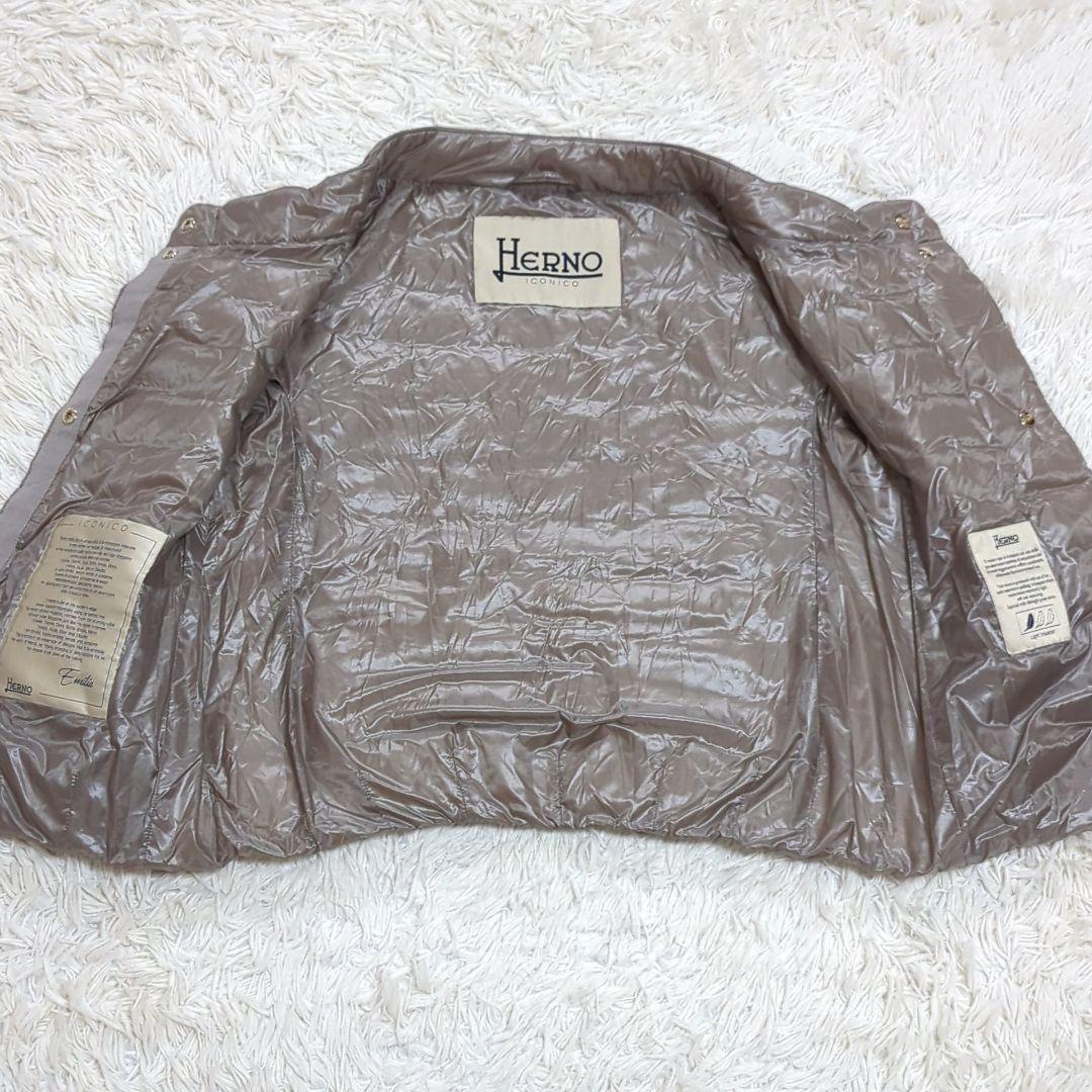 美品 HERNO 40 ICONICO エミリア ケープ ダウンベスト 半袖