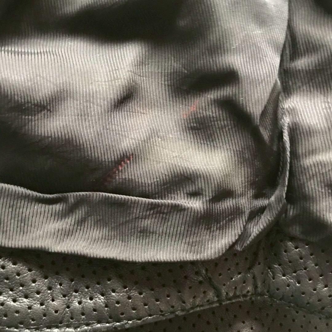 美品/Lサイズ✨bajra バジュラ ラムレザージャケット パンチング加工 黒