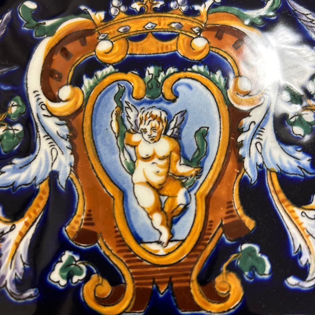 希少　ジアン　GIEN 飾り皿　ハンドペイント フランス　ルネサンス　1900年