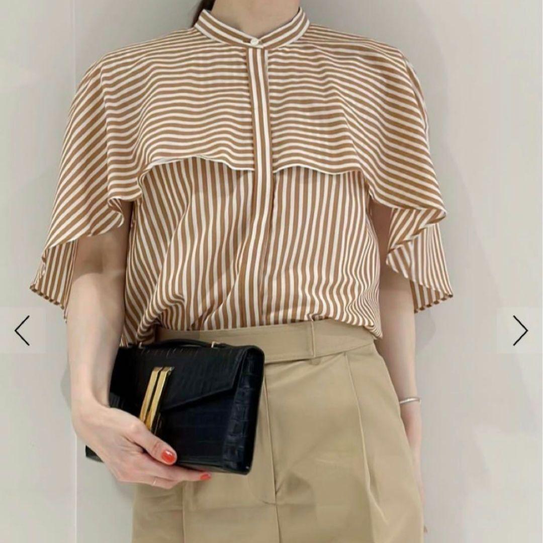 23SS トゥモローランドコレクション　シアーストライプフレアブラウストップス