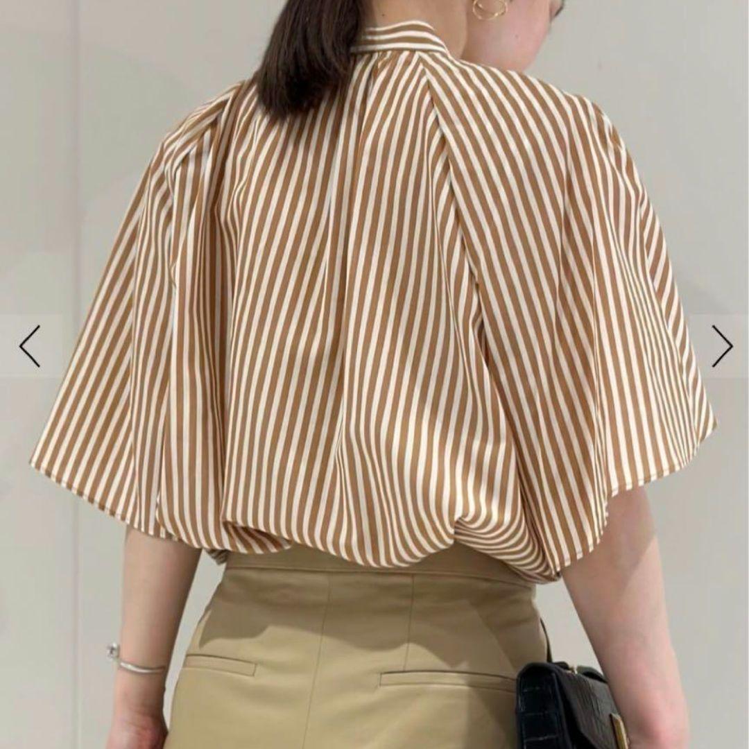 23SS トゥモローランドコレクション　シアーストライプフレアブラウストップス