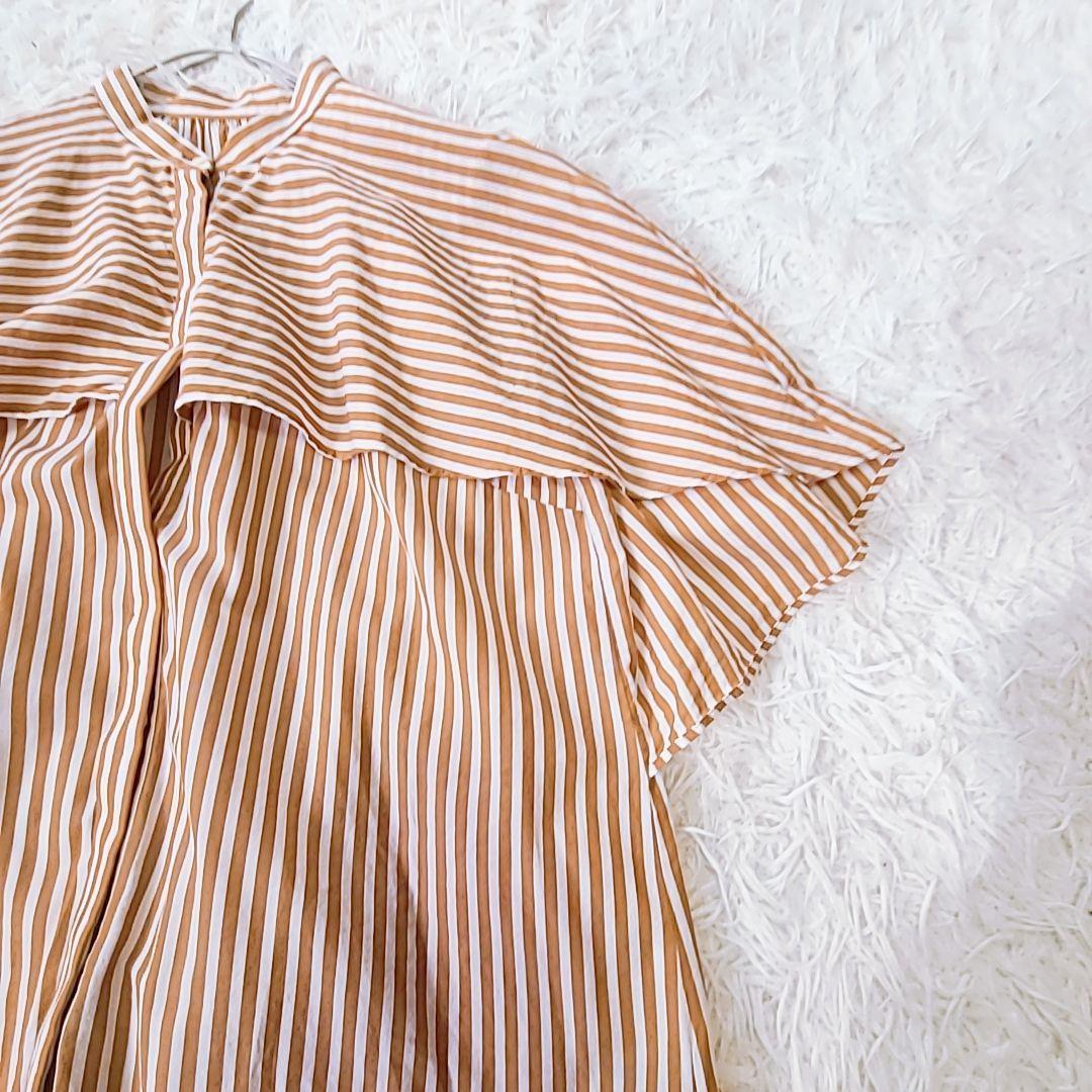 23SS トゥモローランドコレクション　シアーストライプフレアブラウストップス