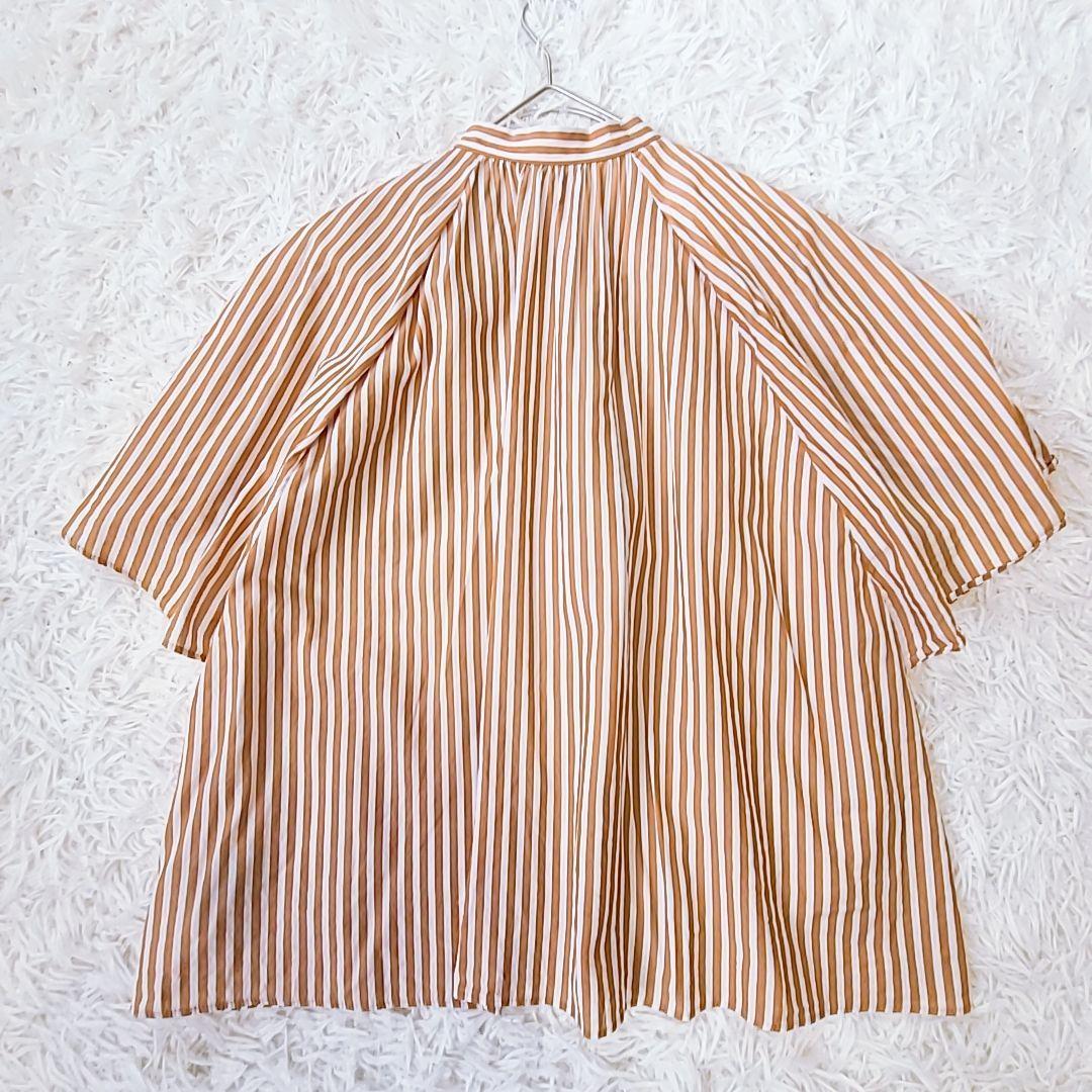 23SS トゥモローランドコレクション　シアーストライプフレアブラウストップス