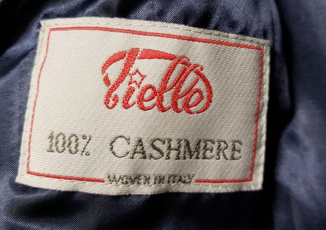 イタリア製カシミヤ100%生地 日本製 ステンカラーコート 黒 ピュアカシミヤ