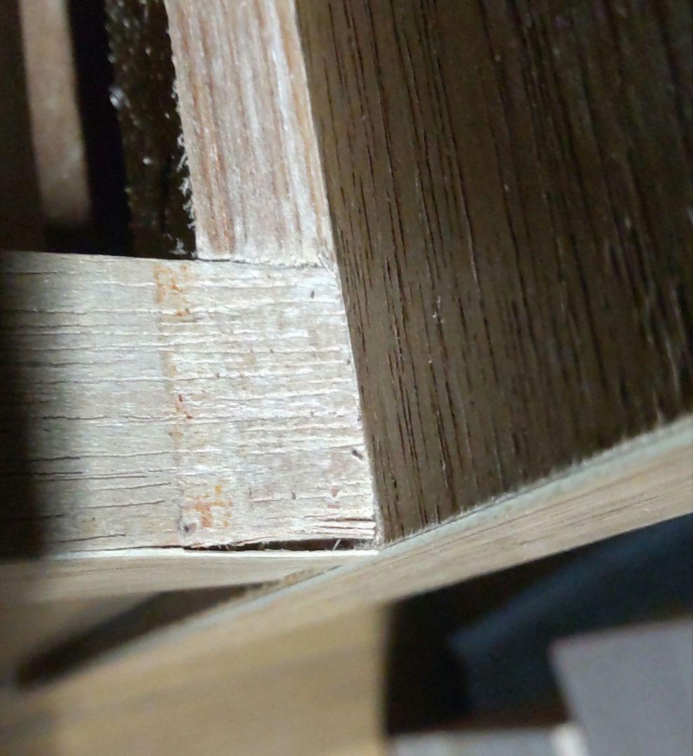 【中古】木製チェスト 4段　上部2段は前後に引き出し　押入れ有効活用