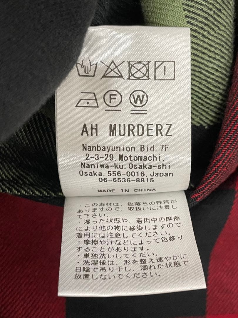 knmen127-0712 AH MURDERZ フードチェックシャツ