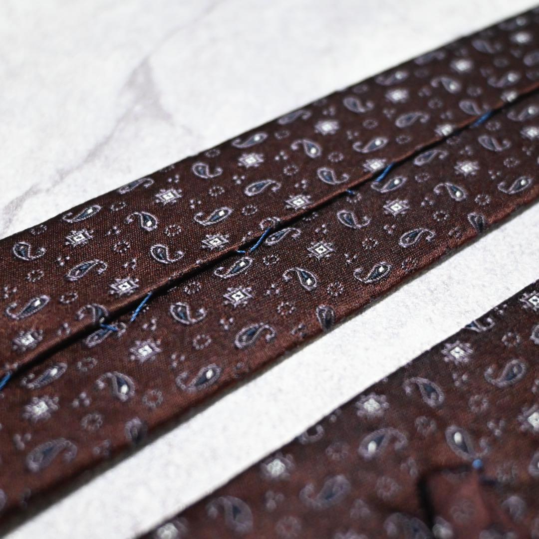 タイユアタイ ネクタイ ペイズリー ダークブラウン 肉厚