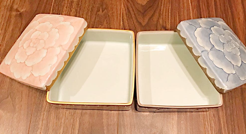 ☆最高級 伊万里 焼き 金銀泊 祝い角菓子重