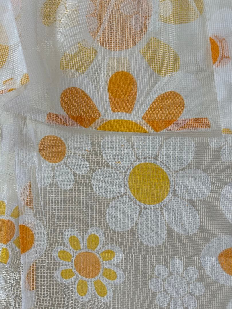 新品未使用 昭和レトロ レトロポップ フラワー レースカーテン 190×170