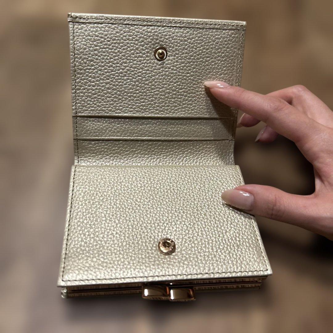 【皇居折り財布】がま口/シャンパンゴールド/《新品未使用》