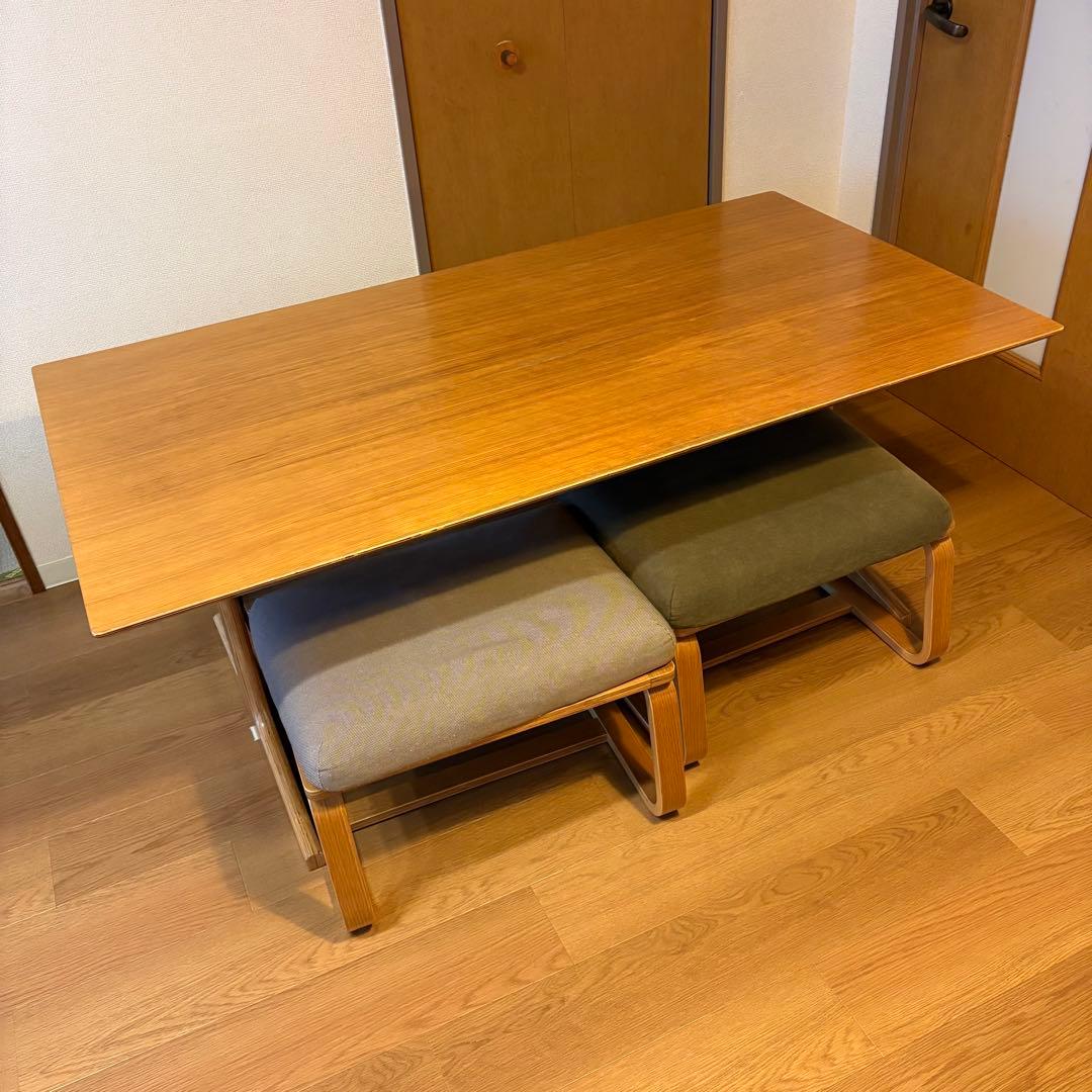 【直接引取りのみ】無印良品　リビングでもダイニングでも使えるテーブルセット