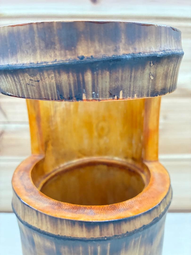 天然竹 花器 大型32cm 和モダン 竹花瓶 飾