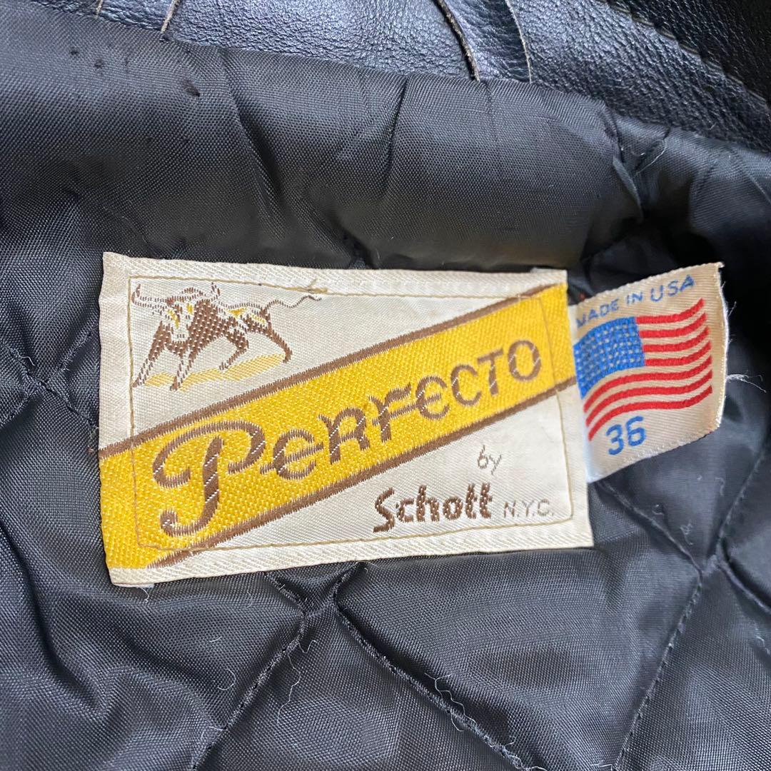 70s Schott 613ワンスター ブラック ダブルライダース 牛タグ 36