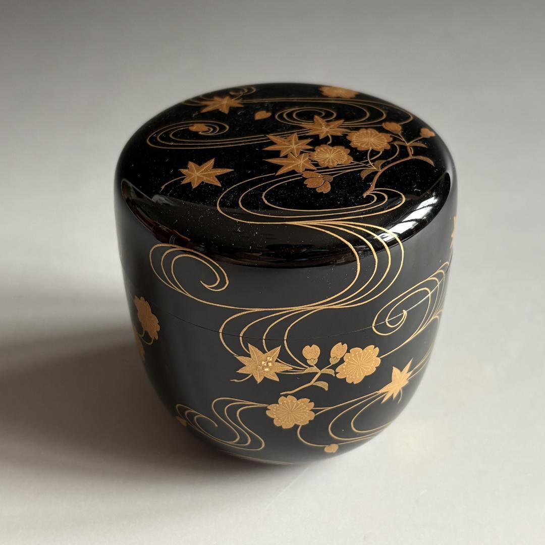 薄茶器　道場宗廣　雲錦蒔絵　内銀　大棗　尋牛斎書付　茶道具　表千家