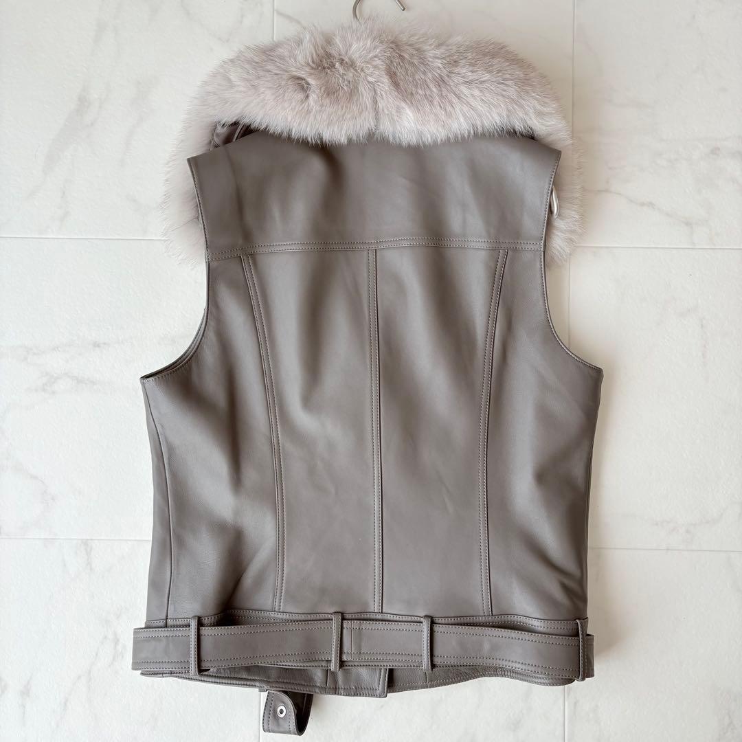 極美品✨《ブランベール 》フォックス　ダブルライダース ラムレザージレ　モニーレ