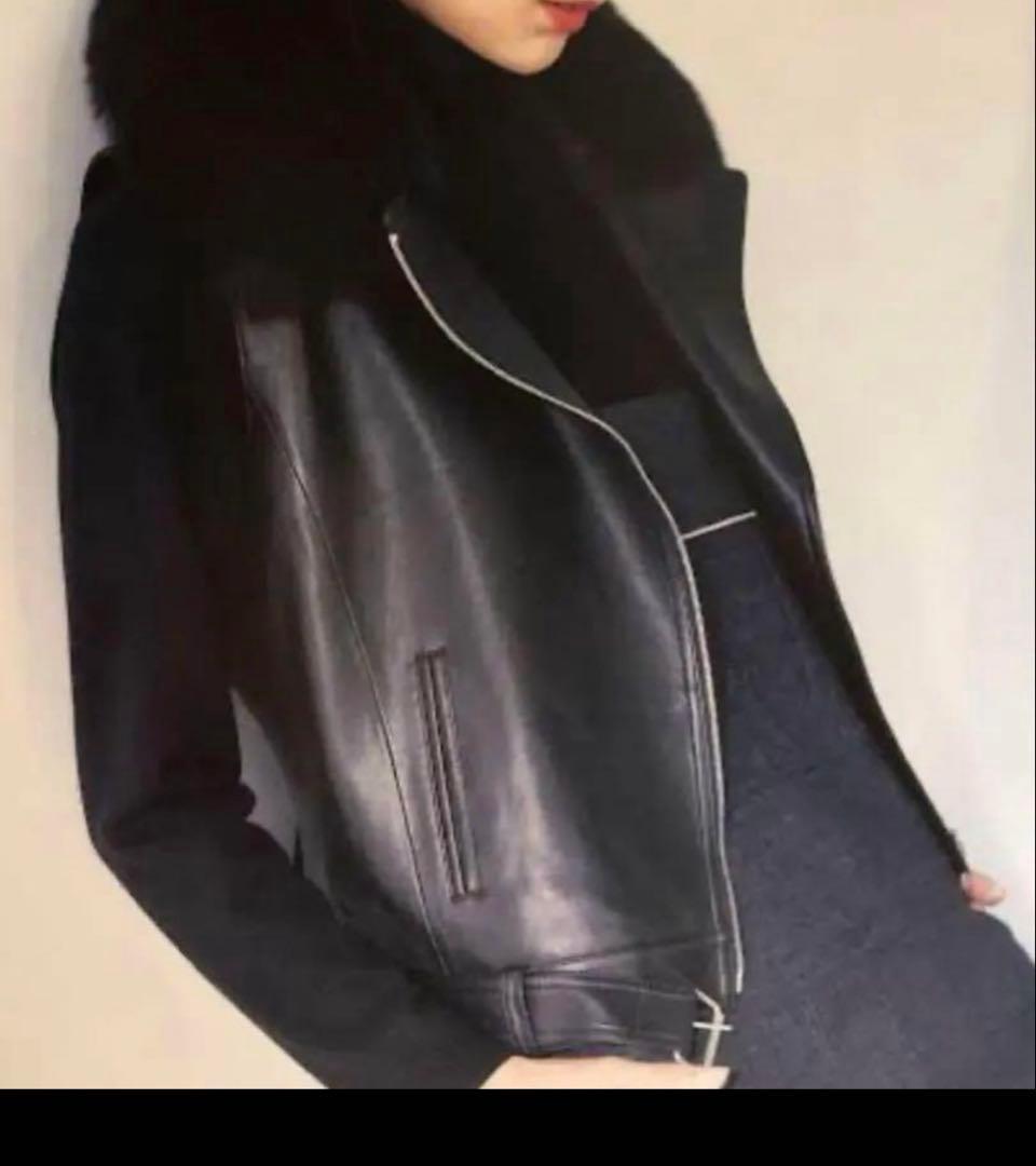 極美品✨《ブランベール 》フォックス　ダブルライダース ラムレザージレ　モニーレ