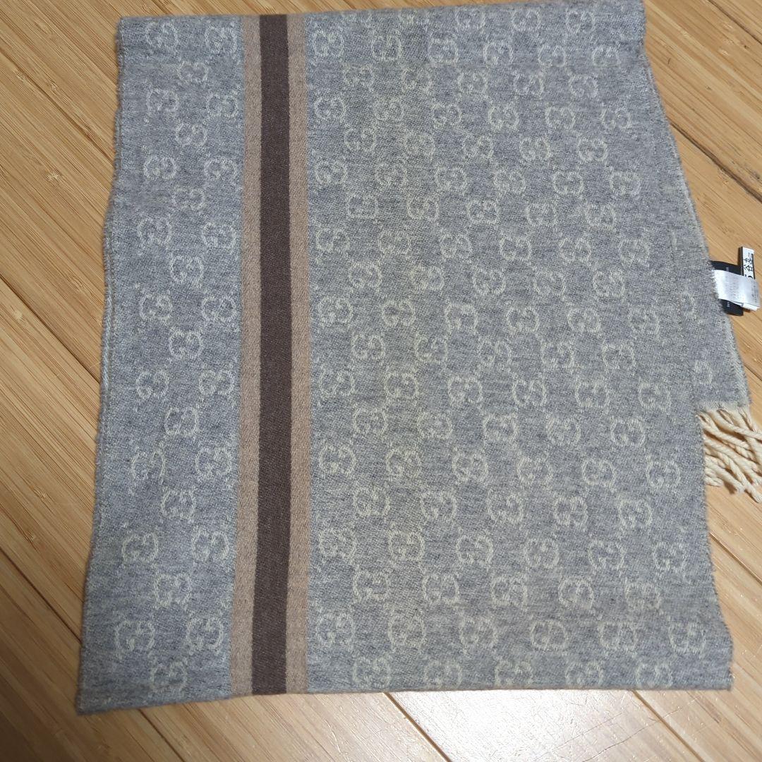 グッチグレーカシミヤマフラー最終価格!!