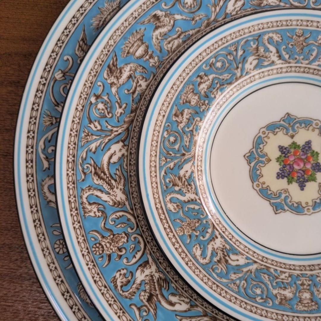 【英国ヴィンテージ】ウェッジウッド フロレンティーン ターコイズ 5点セット