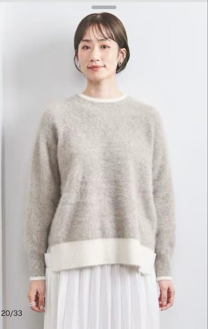 【新品未使用】フォックスカシミヤ　クルーネックニット UNITED ARROWS