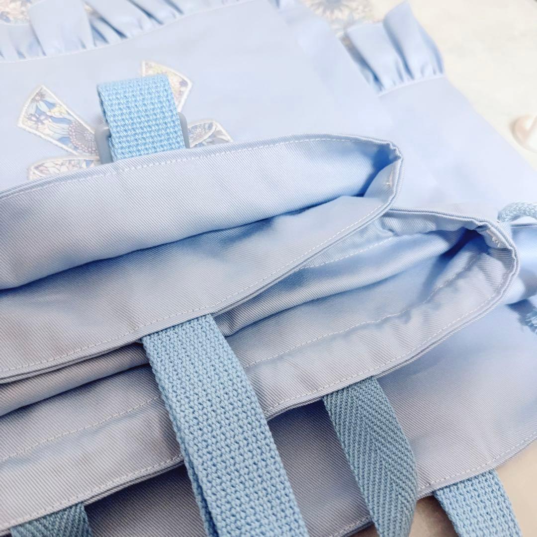 入園入学セット　レッスンバッグ　上履き袋　体操着袋　水色　女の子　3点　花柄