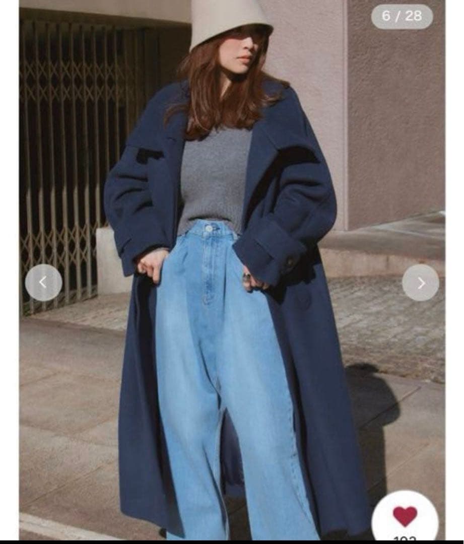 FRAY I.D（フレイ アイディー） バルマカンコート　ネイビー S