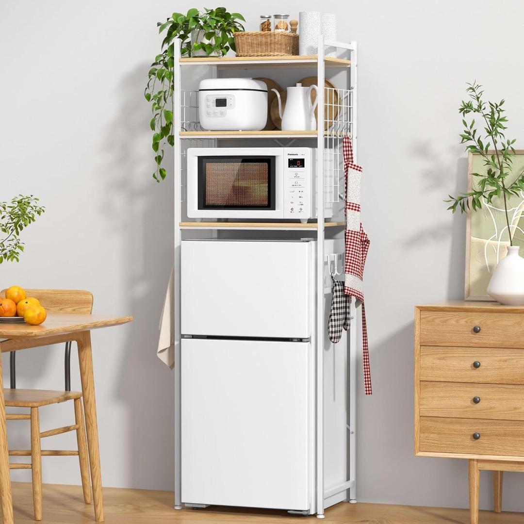 ✨早い者勝ち✨冷蔵庫ラック 3段 レンジラック 幅60×奥行40×高さ180cm