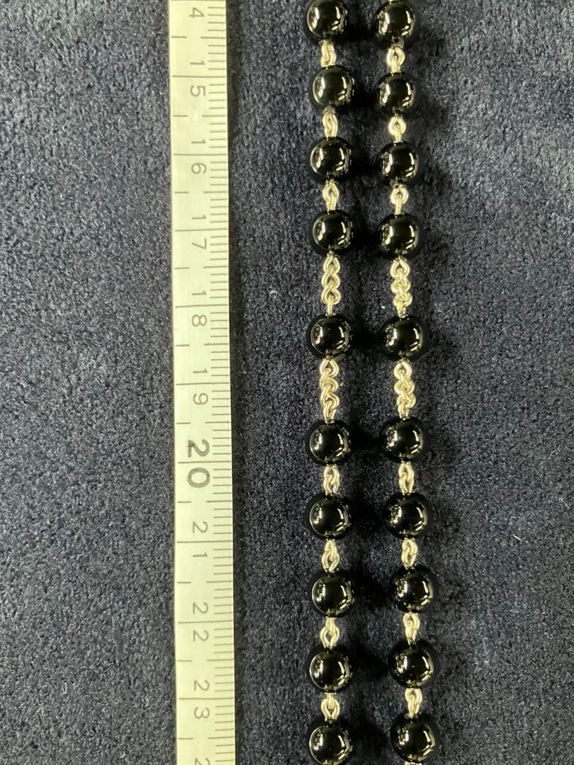 ロザリオネックレス　オニキス　手編みロザリオ　長崎編み