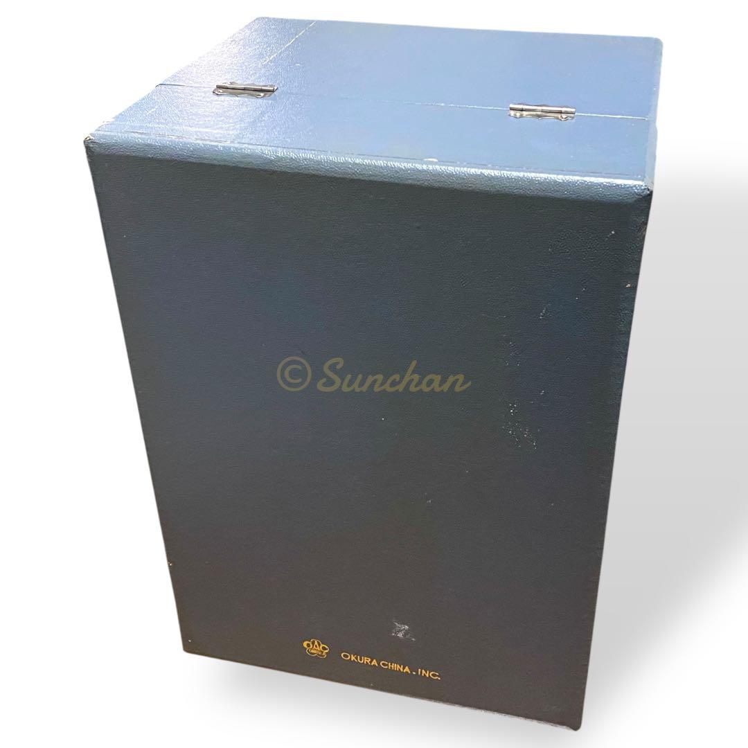 【美品】 大倉陶園 OKURA 瑞鳥文花瓶 呉須更紗鳥絵 専用箱・商品タグ付き