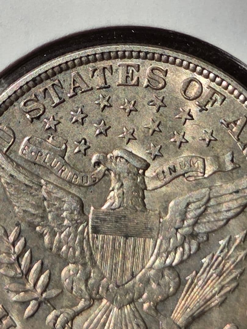 専用(稀少な状態)アメリカ合衆国　バーバー ハーフダラー銀貨　1915 D