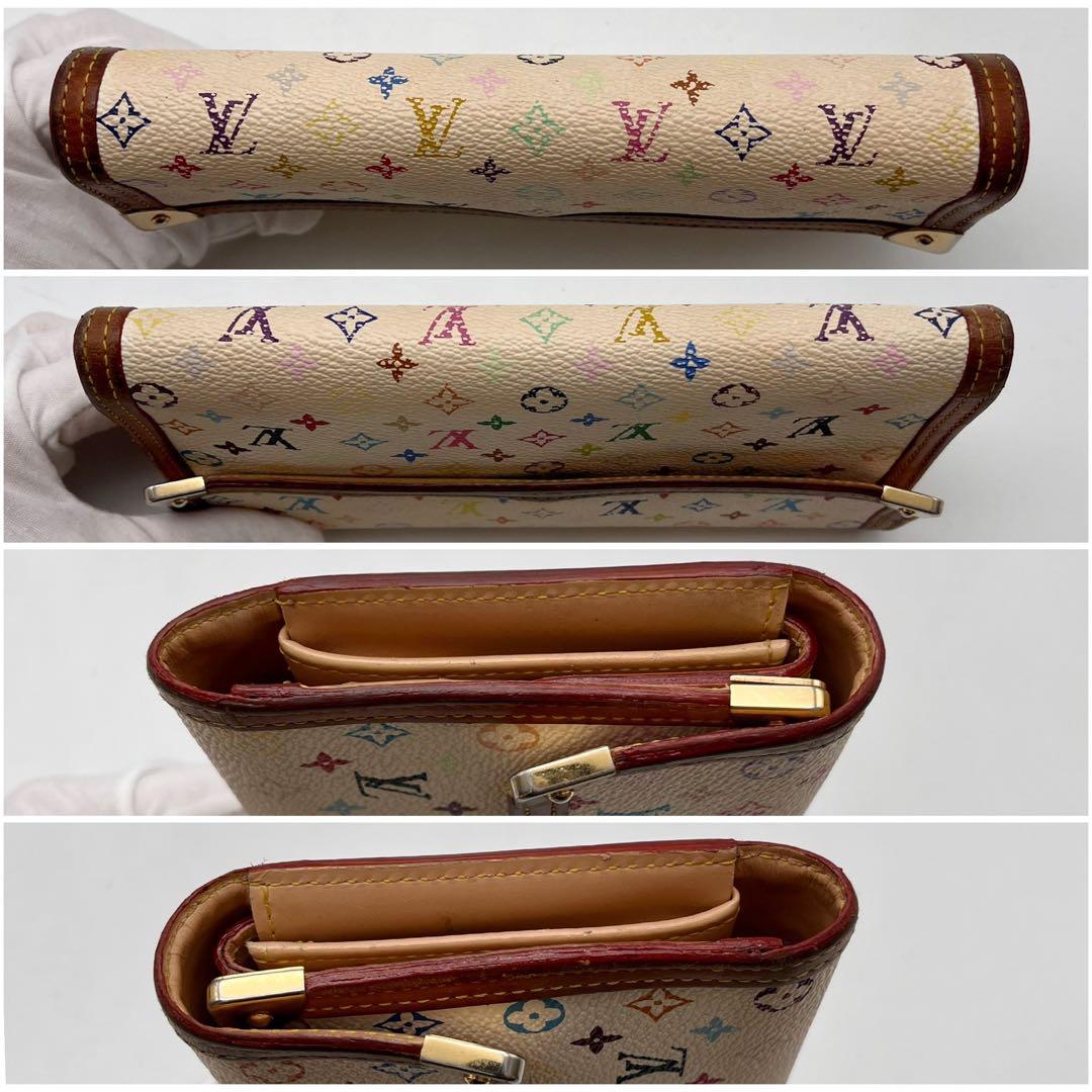 ルイヴィトン モノグラムマルチカラー ポルトトレゾール インターナショナル 白