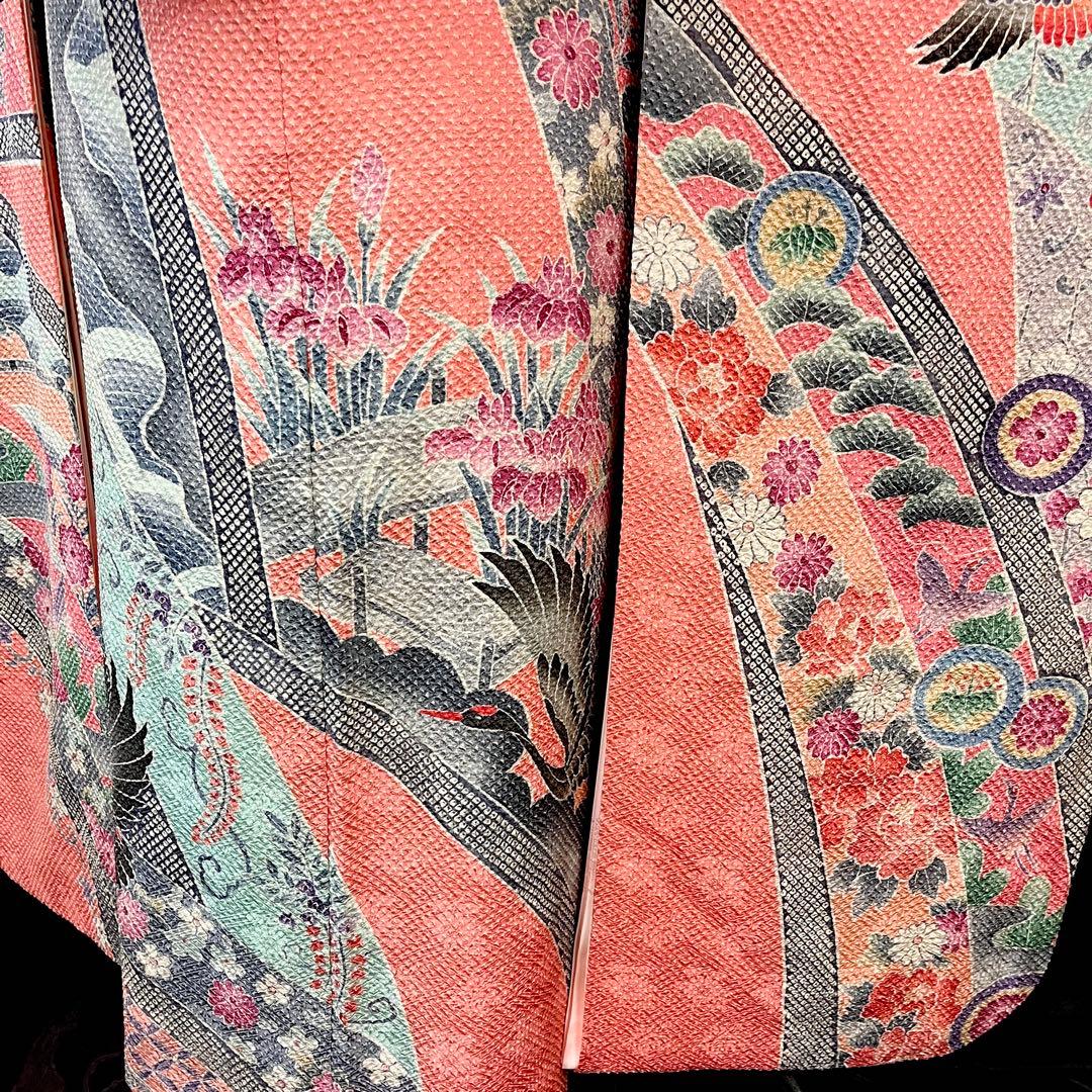 ◾️振袖フルセット■藤娘きぬたや■吉祥鶴模様■総絞り■振袖一式成人式振り袖