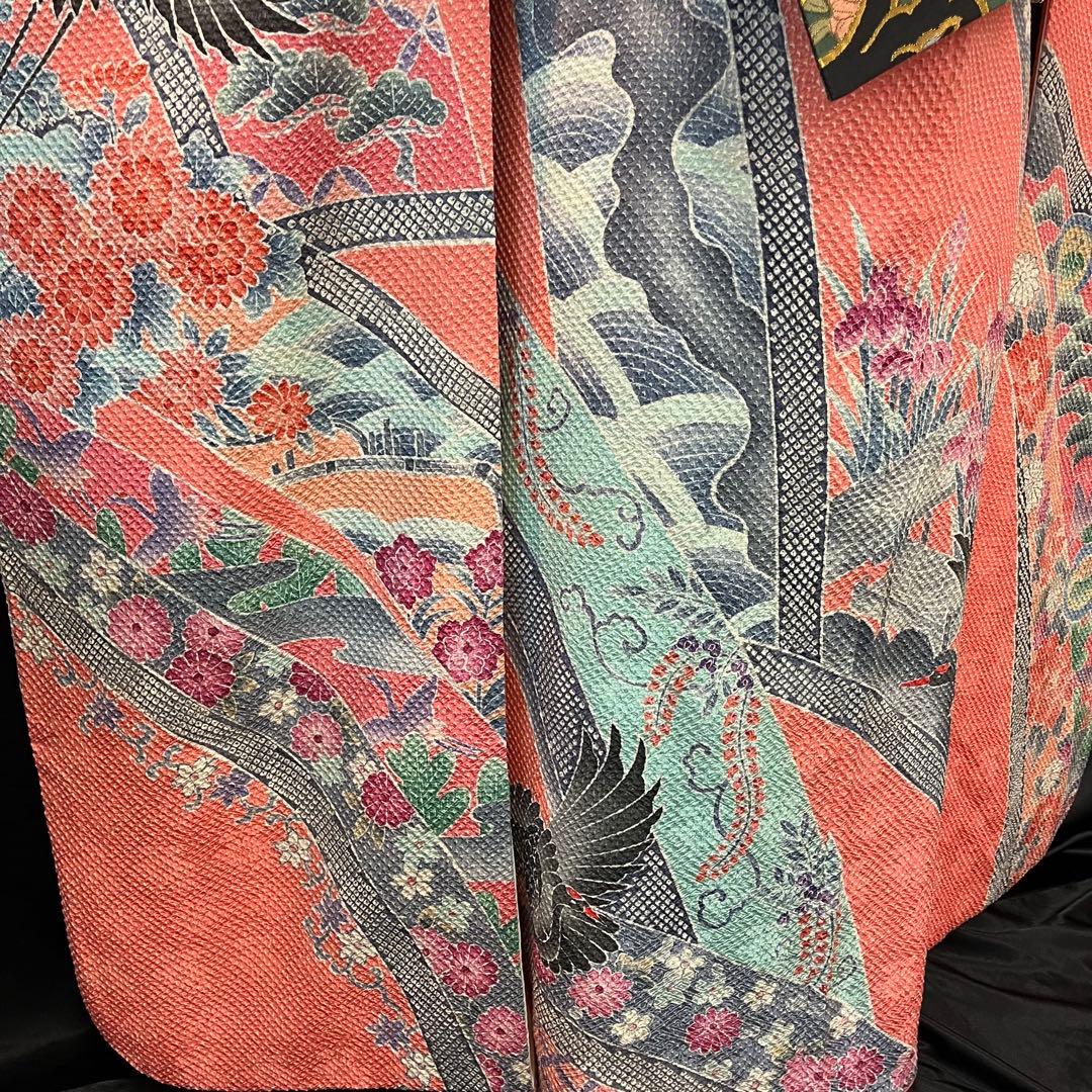 ◾️振袖フルセット■藤娘きぬたや■吉祥鶴模様■総絞り■振袖一式成人式振り袖