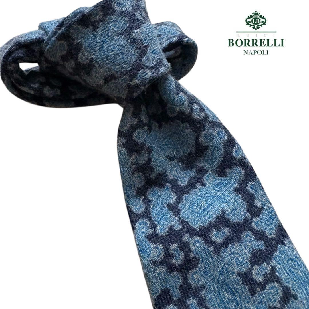 未使用近/LUIGI BORRELLI/ウールペイズリータイ