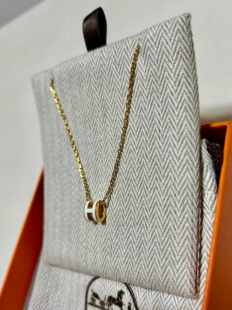 HERMESミニポップHホワイト/イエローゴールド【新品未使用】