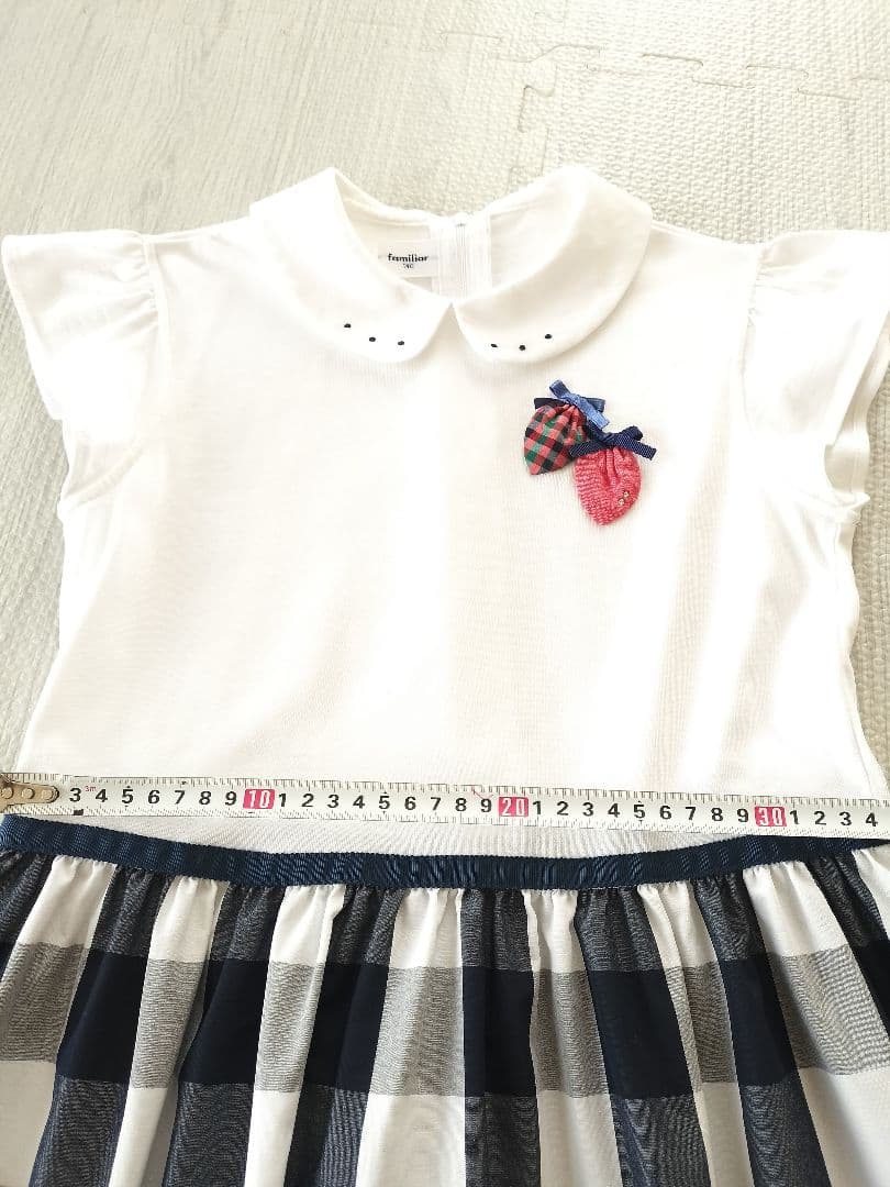 [[[ご成約済み]]]　familiar　140 半袖ワンピース チェック柄